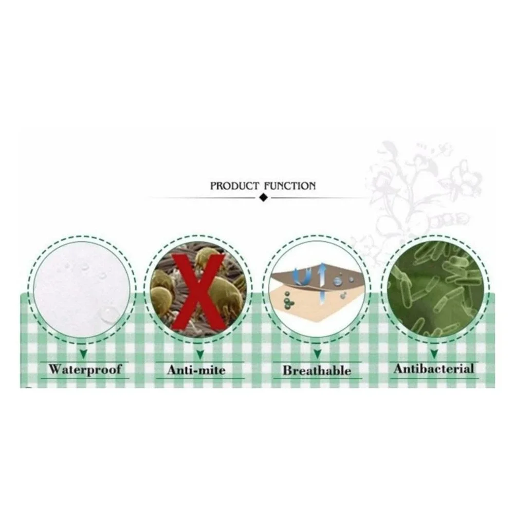 Set of 2 Twin Waterproof Bamboo Mattress Protector With Pillowcase Protector 4pc